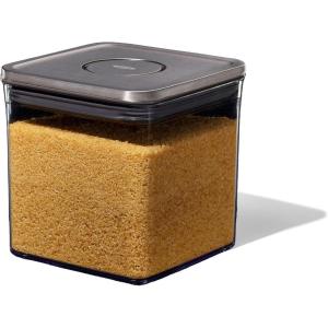 imageOXO Steel POP Container Short Rectangle 17 Qt for Brown Sugar Dried Beans and MoreGrey28 QT26 L