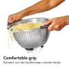 imageOXO Good Grips Stainless Steel Colander 3 qt and 5 qt Capacities Strainer with NonSlip Handles Kitchen Colander for Pasta and Vegetables Nesting Stainless Steel Strainer and Sieve5 Qt Stainless Steel Colander