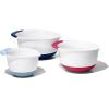imageOXOplastic Good Grips 3Piece Mixing Bowl Set  Blueberry Jam ampamp Seltzer Handles47 LITERS LargeBlueberryJamSeltzer