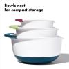 imageOXOplastic Good Grips 3Piece Mixing Bowl Set  Blueberry Jam ampamp Seltzer Handles47 LITERS LargeRedGreenBlue