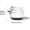 imageOXOplastic Good Grips 3Piece Mixing Bowl Set  Blueberry Jam ampamp Seltzer Handles47 LITERS LargeRedGreenBlue