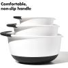imageOXOplastic Good Grips 3Piece Mixing Bowl Set  Blueberry Jam ampamp Seltzer Handles47 LITERS LargeWhiteBlack