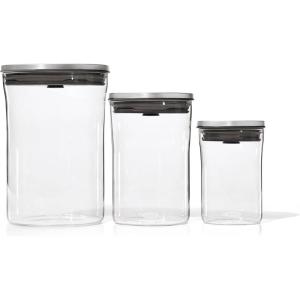 imageOXO Good Grips Round POP 203 Piece Graduated Set 15 33 52 qt included White06 Qt06 L  15 Qt14 L   33 Qt31 L