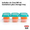 imageOXO Tot Baby Blocks Freezer Storage Containers Teal 4 OzTeal