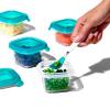 imageOXO Tot Silicone Baby Blocks Food Storage Containers 4 oz  OpalTeal