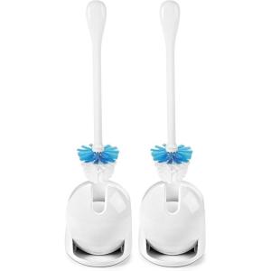 imageOXO Good Grips Compact Toilet Brush ampamp Canister Toilet Bowl Brush and Holder with Automatic Canister Door Bathroom and Small Spaces Cleaning Supplies Essential1 Count Pack of 2