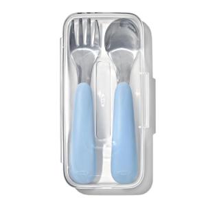 imageOXO Tot OnTheGo Fork and Spoon Set  OpalDusk
