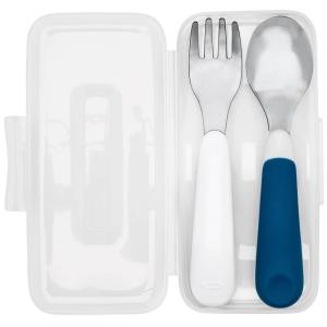 imageOXO Tot OnTheGo Fork and Spoon Set  OpalNavy