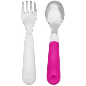 imageOXO Tot OnTheGo Fork and Spoon Set  OpalPink