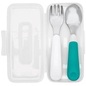 imageOXO Tot OnTheGo Fork and Spoon Set  OpalTot Teal