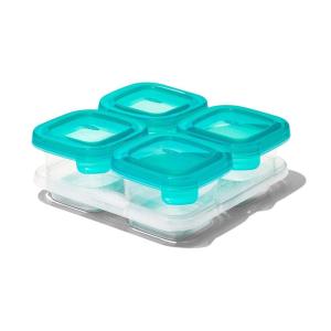 imageOXO Tot Silicone Baby Blocks Food Storage Containers 4 oz  OpalTeal