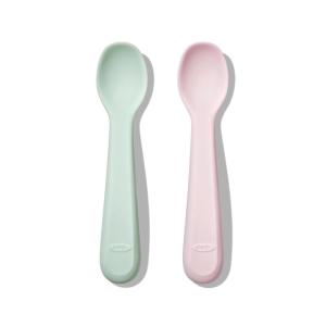 imageOXO Tot Silicone Spoons 2 Pack  Dusk and OpalBlossomOpal