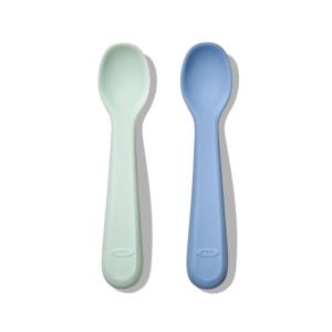 imageOXO Tot Silicone Spoons 2 Pack  Dusk and OpalDuskOpal