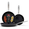imageOXO Enhanced 8quot 10quot and 12quot 3 Piece Frying Pan Skillet Set Healthy Ceramic Nonstick PFASFree Stainless Steel Handle Dishwasher Safe Oven Safe BlackBlack