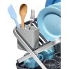imageOXO Good Grips Aluminum Fold Flat Dish Drying Rack 2Tier with Drainboard for Kitchen Counter Collapsible