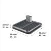 imageOXO Good Grips Aluminum Fold Flat Dish Drying Rack 2Tier with Drainboard for Kitchen Counter Collapsible