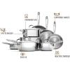 imageOXO Mira TriPly Stainless Steel 8quot and 10quot Frying Pan Skillet Set Induction Multi Clad Dishwasher and Metal Utensil Safe13 Piece Cookware Pots and Pans Set