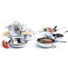 imageOXO Mira TriPly Stainless Steel 8quot and 10quot Frying Pan Skillet Set Induction Multi Clad Dishwasher and Metal Utensil Safe13 Piece Cookware Pots and Pans Set