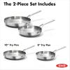 imageOXO Mira TriPly Stainless Steel 8quot and 10quot Frying Pan Skillet Set Induction Multi Clad Dishwasher and Metal Utensil Safe8 and 10 Frying Pan Skillet Set