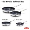 imageOXO Mira TriPly Stainless Steel 8quot and 10quot Frying Pan Skillet Set Induction Multi Clad Dishwasher and Metal Utensil Safe8 and 10 Nonstick Ceramic Frying Pan Set