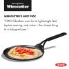 imageOXO Obsidian PreSeasoned Carbon Steel 10quot Crepe and Pancake Griddle Pan with Removable Silicone Handle Holder Induction Oven Safe Black