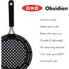 imageOXO Obsidian PreSeasoned Carbon Steel 12quot Frying Pan Skillet with Holes for Grilling with Removable Silicone Handle Holder Induction Oven Safe Black12 Outdoor Skillet