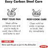 imageOXO Obsidian PreSeasoned Carbon Steel 12quot Wok Pan with Removable Silicone Handle Holder Induction Oven Safe Black