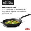 imageOXO Obsidian PreSeasoned Carbon Steel 12quot Wok Pan with Removable Silicone Handle Holder Induction Oven Safe Black