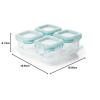 imageOXO Tot Glass Baby Blocks Food Storage Containers 4 oz  OpalTeal