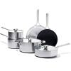 imageOXO Mira TriPly Stainless Steel 8quot and 10quot Frying Pan Skillet Set Induction Multi Clad Dishwasher and Metal Utensil Safe10 Piece Cookware Pots and Pans Set