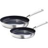 imageOXO Mira TriPly Stainless Steel 8quot and 10quot Frying Pan Skillet Set Induction Multi Clad Dishwasher and Metal Utensil Safe8 and 10 Nonstick Ceramic Frying Pan Set