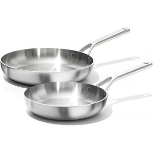 imageOXO Mira TriPly Stainless Steel 8quot and 10quot Frying Pan Skillet Set Induction Multi Clad Dishwasher and Metal Utensil Safe8 and 10 Frying Pan Skillet Set