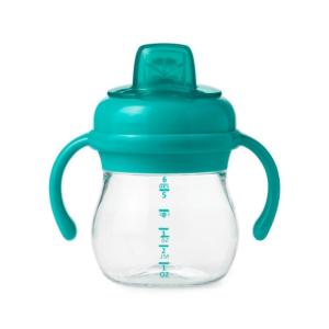 imageOXO Tot Transitions Soft Spout Sippy Cup with Removable Handles Teal 6 OunceTeal