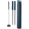 imageOXO Good Grips 4Piece Reusable Extendable Straw Set BlueGreen 105 inches