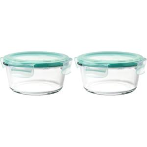 imageOXO Good Grips 1 Cup Smart Seal Airtight Glass Round Food Storage Container1 Count Pack of 2