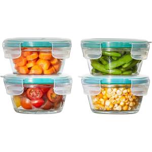 imageOXO Good Grips 8 Piece Prep Serve and Store Smart Seal Glass Food Storage Set8Piece