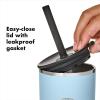 imageOXO Strive 16oz Insulated Tumbler with Sliding Lid  AquamarineBlack