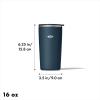imageOXO Strive 16oz Insulated Tumbler with Sliding Lid  AquamarineDark Cobalt