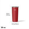 imageOXO Strive 16oz Insulated Tumbler with Sliding Lid  AquamarineGarnet