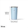imageOXO Strive 16oz Insulated Tumbler with Sliding Lid  AquamarineTopaz Blue