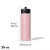 imageOXO Strive 24oz Wide Mouth Water Bottle with Straw Lid  QuartzRose Quartz