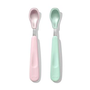 imageOXO Tot Feeding Spoon Set with Soft Silicone  Opal and DuskOpal and Blossom