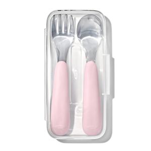 imageOXO Tot OnTheGo Fork and Spoon Set  LilacBlossom