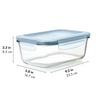 image:imageOXO Good Grips Smart Seal 35Cup Glass Food Storage Container  Arctic BlueArctic