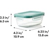 image:imageOXO Good Grips Smart Seal 35Cup Glass Food Storage Container  Arctic BlueClear