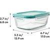 image:imageOXO Good Grips Smart Seal 35Cup Glass Food Storage Container  Arctic BlueTeal