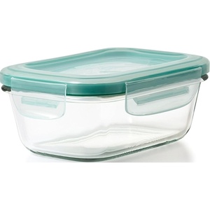 image:imageOXO Good Grips Smart Seal 35Cup Glass Food Storage Container  Arctic BlueClear